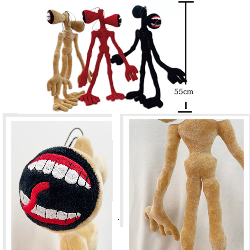 Plush Dolls 55CM Bendable Siren Head Plush Toys Office Decoration Standing Siren Head Stuffed Toy Desktop Ornaments Plushie Dolls 230225