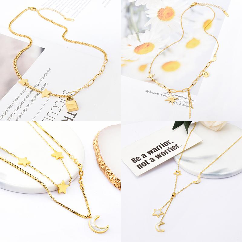 Pendant Necklaces 316L Stainless Steel Sun Star Moon Necklace For Women 2023 Trend Party Gift Fashion JewelryPendant
Pendant Necklaces 316L Stainless Steel Sun Star Moon Necklace For Women 2023 Trend Party Gift Fashion JewelryPendant