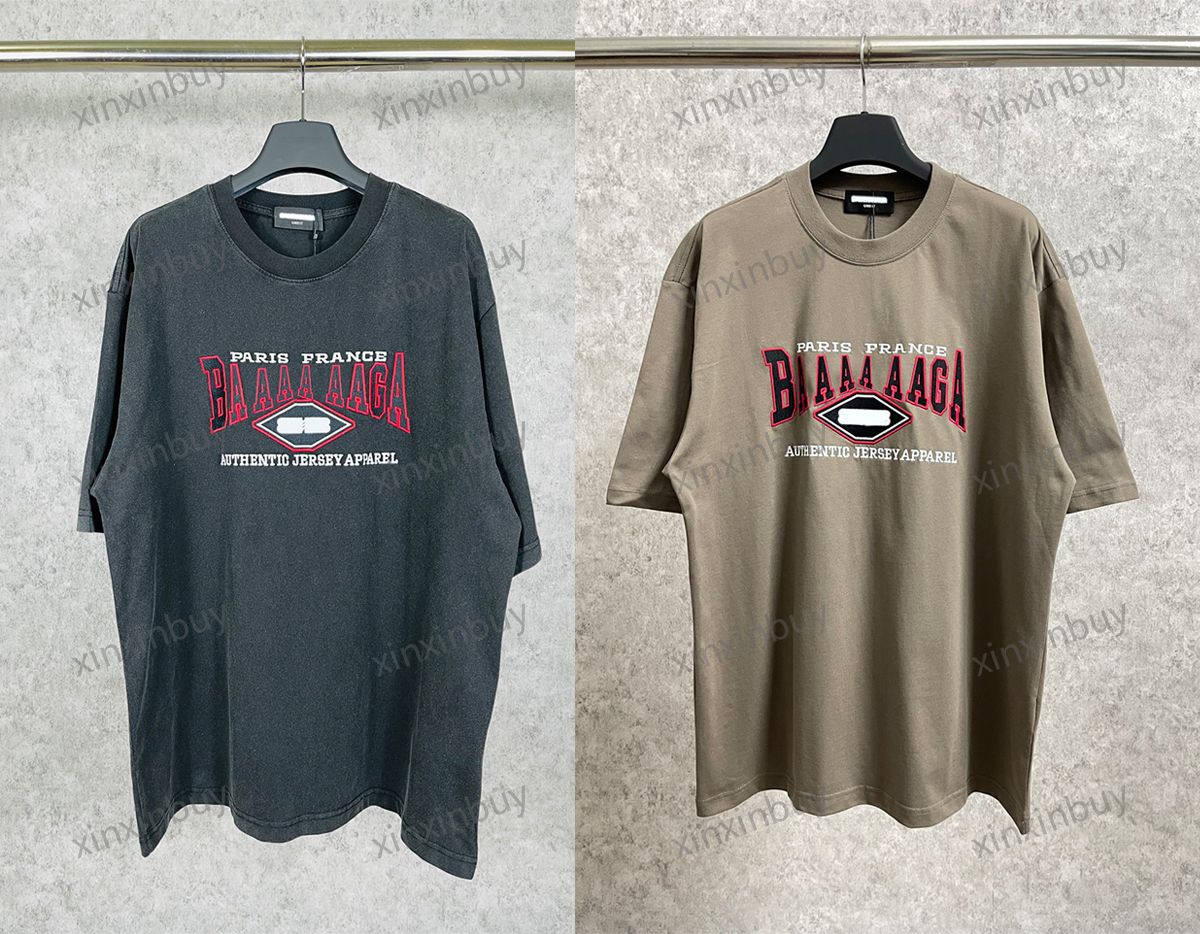 xinxinbuy Men designer Tee t shirt 23ss Paris Red letter embroidery short sleeve cotton women white black khaki grey S-3XL, 01
xinxinbuy Men designer Tee t shirt 23ss Paris Red letter embroidery short sleeve cotton women white black khaki grey S-3XL, 01