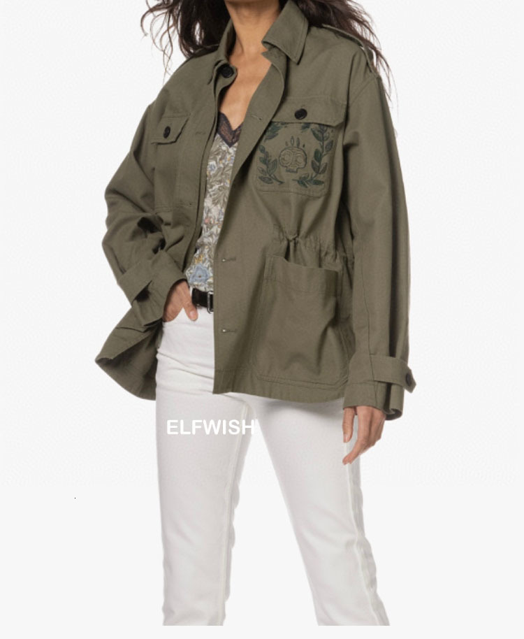 Women s Jackets 2023 Woman Fashion Khaki Embroidered Military Jacket Front Pockets Waist Drawstring Long Sleeved Oversized 230225, Black
Women s Jackets 2023 Woman Fashion Khaki Embroidered Military Jacket Front Pockets Waist Drawstring Long Sleeved Oversized 230225, Black