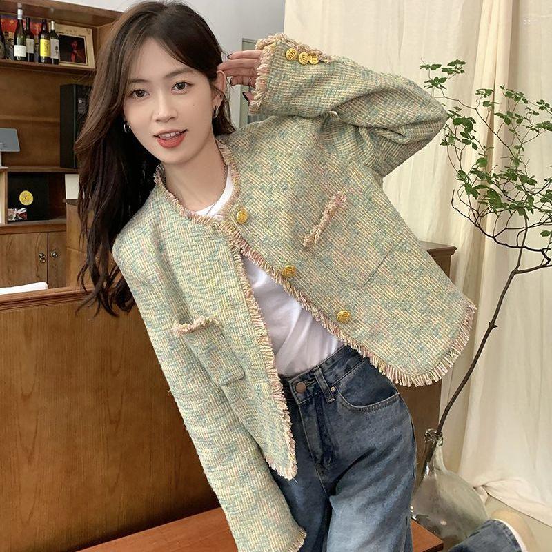Women' Jackets Women' Autumn And Winter High-end Round Neck Long Sleeve Tassel Single Breasted Tweed Fashionable Chic Short Coat, Picture color
Women' Jackets Women' Autumn And Winter High-end Round Neck Long Sleeve Tassel Single Breasted Tweed Fashionable Chic Short Coat, Picture color