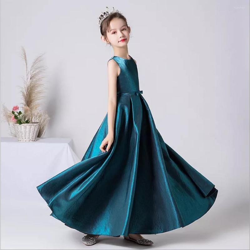 

Girl Dresses Junior Bridesmaid Party Dress For First Communion Formal Princess Gowns Flower Elegant Banquet, Black