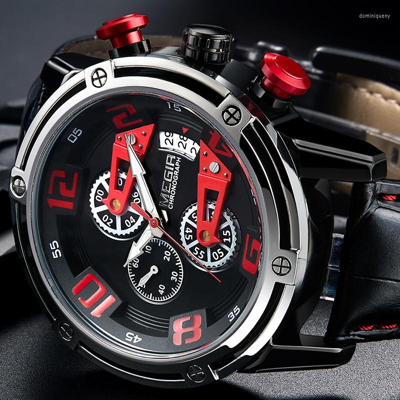 Wristwatches Creative Big Dial Military Sport Men Watches Waterproof Genuine Leather Quartz Wrist Watch Clock For Relogio MasculinoWristwatc, Red
Wristwatches Creative Big Dial Military Sport Men Watches Waterproof Genuine Leather Quartz Wrist Watch Clock For Relogio MasculinoWristwatc, Red