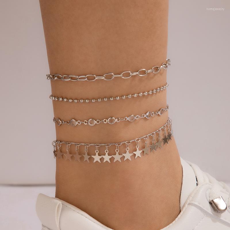 Anklets 4pcs/sets Charming Star Tassel For Women Trendy Clear Crystal Stone Foot Chain Bohemian Jewelry Gift 15612
Anklets 4pcs/sets Charming Star Tassel For Women Trendy Clear Crystal Stone Foot Chain Bohemian Jewelry Gift 15612