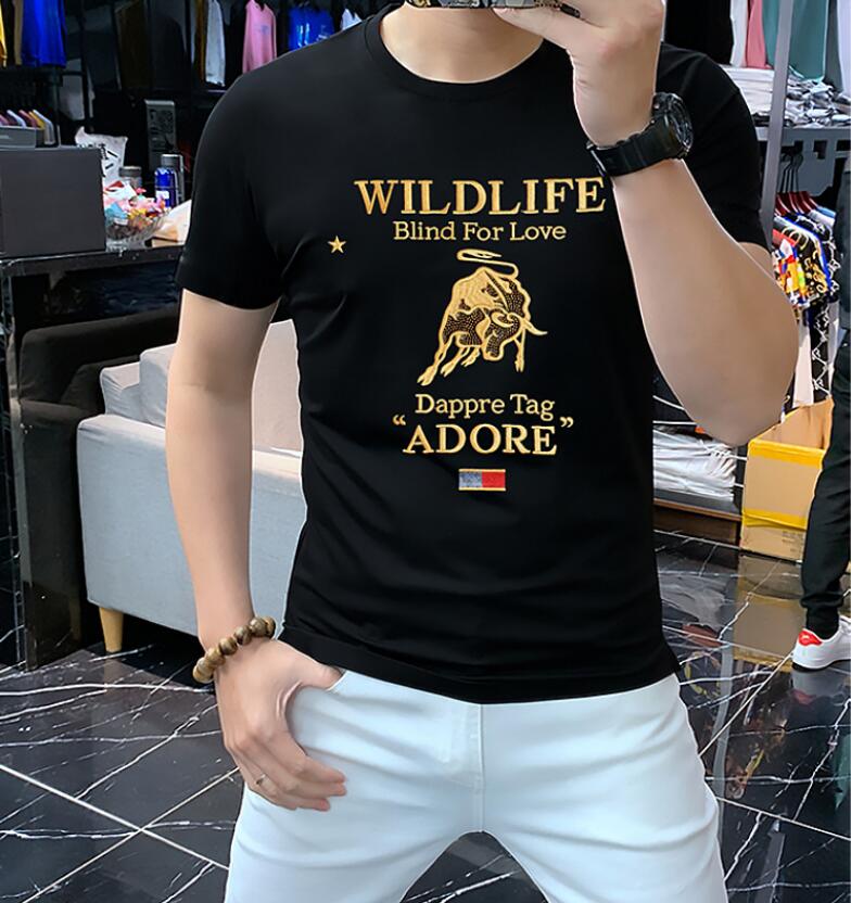 B219 comfortable designer t shirt summer white short sleeve golden letter embroidery men tshirt tee mens clothes, Blue
B219 comfortable designer t shirt summer white short sleeve golden letter embroidery men tshirt tee mens clothes, Blue