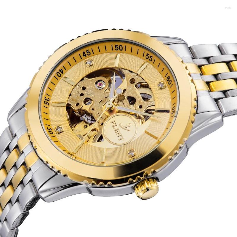 Wristwatches Men Elegant Business Self Winding Watch Full Steel Automatic Analog Wrist Watches, Gold
Wristwatches Men Elegant Business Self Winding Watch Full Steel Automatic Analog Wrist Watches, Gold