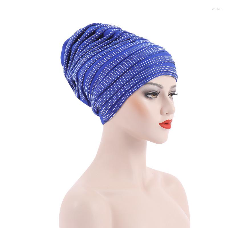 Ethnic Clothing African Headtie 2023 Summer Fashion Women Solid Color Caps Hats