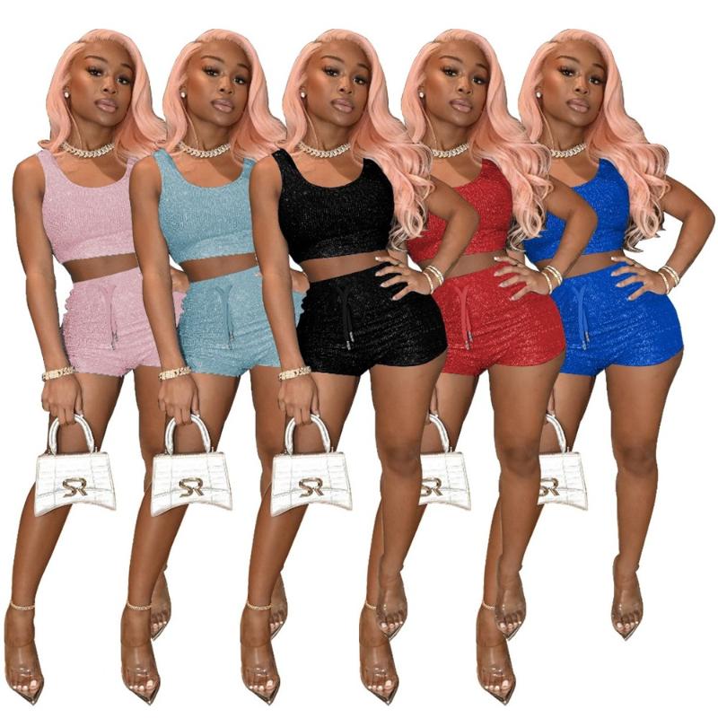 Women's Tracksuits Sexy Sparkling Bling 2 Pieces Short Sets Women Sleeveless Tank Crop Top And Drawstring Shorts Night Club Party Outfit For, Light blue
Women's Tracksuits Sexy Sparkling Bling 2 Pieces Short Sets Women Sleeveless Tank Crop Top And Drawstring Shorts Night Club Party Outfit For, Light blue