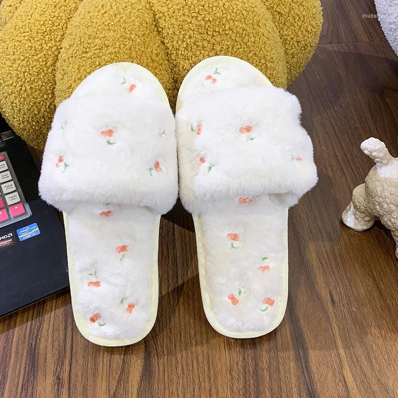 Slippers Winter Trend Cartoon Plush Warm Soft Bottom Non-slip 2023 Casual Fashion Comfortable Female, Cherry white 
Slippers Winter Trend Cartoon Plush Warm Soft Bottom Non-slip 2023 Casual Fashion Comfortable Female, Cherry white