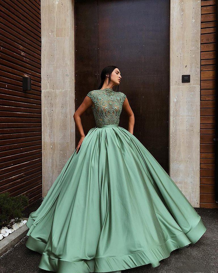 Party Dresses Green Lace Prom Dress Sheer Neck Satin Appliqued Formal Women Night Ball Gown Evening Long Custom Made RobeParty, Customize
Party Dresses Green Lace Prom Dress Sheer Neck Satin Appliqued Formal Women Night Ball Gown Evening Long Custom Made RobeParty, Customize