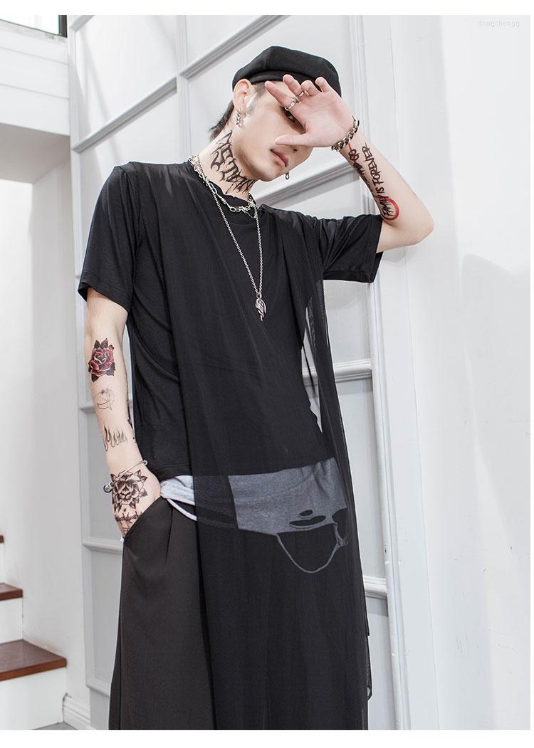 Men' T Shirts Dark Trendy Men' Super Long Mesh Design Short Sleeve Round Neck Two Wear Pile Summer Hip Hop Stage Personality, Black
Men' T Shirts Dark Trendy Men' Super Long Mesh Design Short Sleeve Round Neck Two Wear Pile Summer Hip Hop Stage Personality, Black
