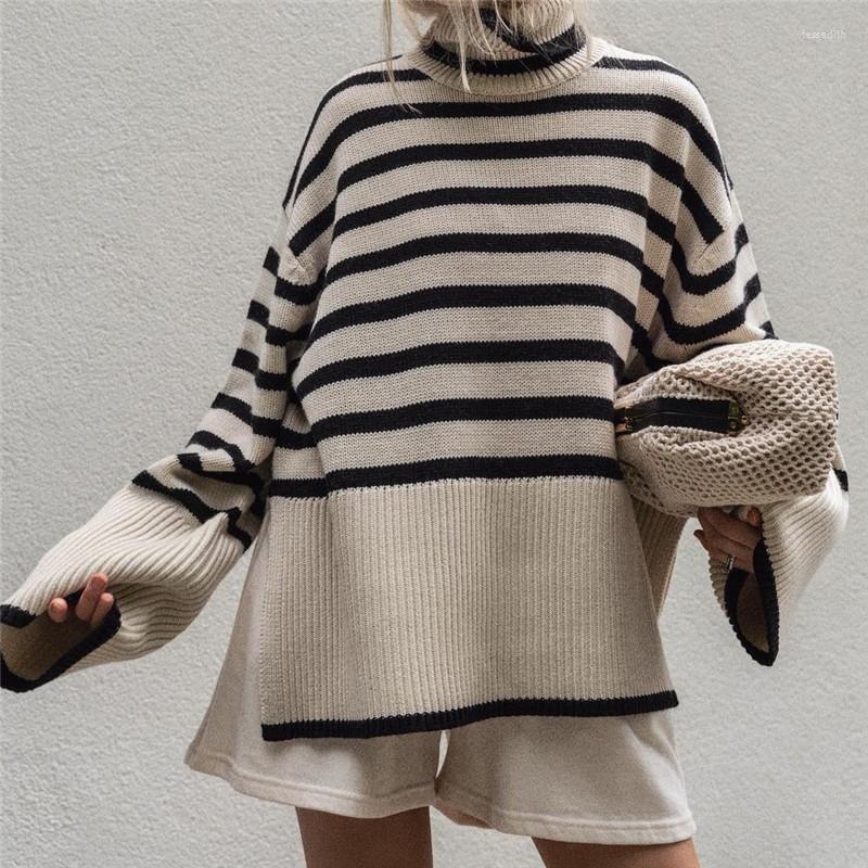 Women' Sweaters 2023 Autumn Temperament Women' Knitted Pullover Turtleneck Loose Beige Black Striped Sweater Aesthetic
Women' Sweaters 2023 Autumn Temperament Women' Knitted Pullover Turtleneck Loose Beige Black Striped Sweater Aesthetic
