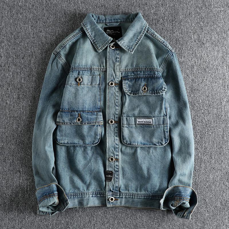 Men' Jackets Denim Jacket Men' Spring And Autumn Work Clothes Three-dimensional Pocket Youth Cardigan Coat 1371, Dark blue
Men' Jackets Denim Jacket Men' Spring And Autumn Work Clothes Three-dimensional Pocket Youth Cardigan Coat 1371, Dark blue