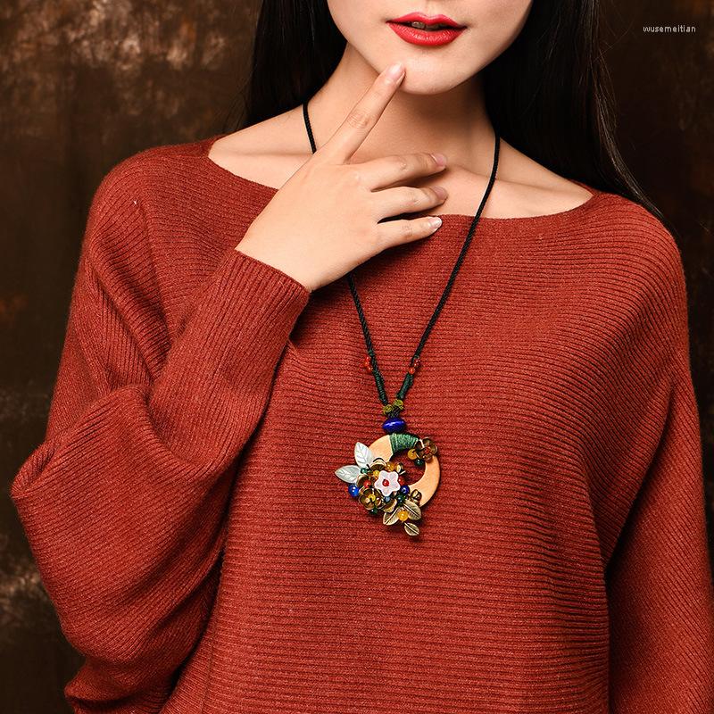 Pendant Necklaces Fashion Chinese Wooded Jewelry Vintage Flowers Necklace Glass Glazed Ethnic Handmade Stone Pendants Sweater
Pendant Necklaces Fashion Chinese Wooded Jewelry Vintage Flowers Necklace Glass Glazed Ethnic Handmade Stone Pendants Sweater