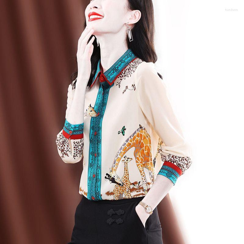 Women' Blouses Heavy-weight Imitation Silk Shirt Women Fashionable And Foreign Spring Summer 2023 Long-sleeved Thin Print Blouse Female Top, Creamy-white
Women' Blouses Heavy-weight Imitation Silk Shirt Women Fashionable And Foreign Spring Summer 2023 Long-sleeved Thin Print Blouse Female Top, Creamy-white