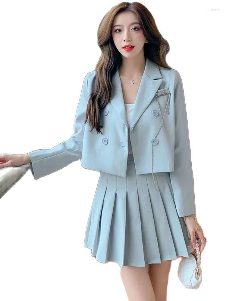 Work Dresses Spring Autumn Women Small Fragrant Chain Blazers Set High Waist A-LINE Solid Mini Pleated Skirt Office Lady Two Piece Suit, Black
Work Dresses Spring Autumn Women Small Fragrant Chain Blazers Set High Waist A-LINE Solid Mini Pleated Skirt Office Lady Two Piece Suit, Black
