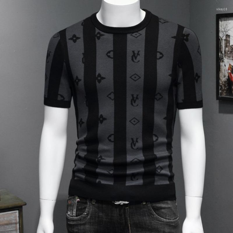 Men's T Shirts Men's Contrasting Colors Stripe Short Sleeve Sweater Round Neck Top Mens Bottomed Fashion Knitting Men Tshirt, Black
Men's T Shirts Men's Contrasting Colors Stripe Short Sleeve Sweater Round Neck Top Mens Bottomed Fashion Knitting Men Tshirt, Black
