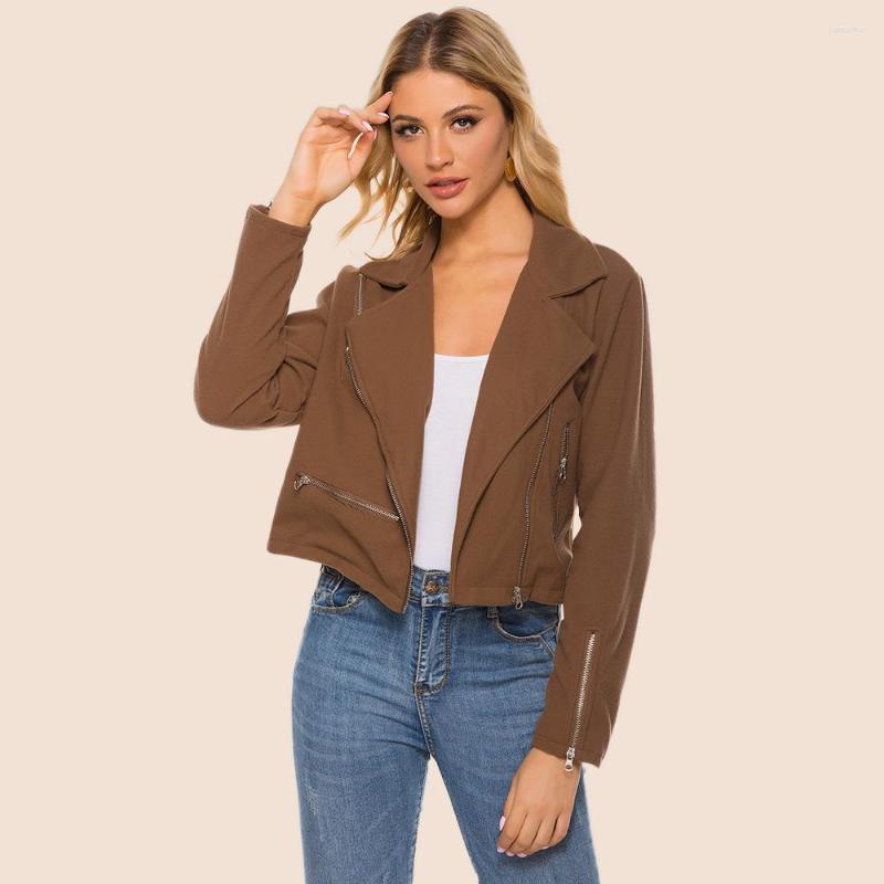 Women's Jackets And Coats For Autumn 2023 Full Sleeve Solid Color Turn-down Collar With Zipper Outwear Winter Female Short Jaqueta C4170, Auburn
Women's Jackets And Coats For Autumn 2023 Full Sleeve Solid Color Turn-down Collar With Zipper Outwear Winter Female Short Jaqueta C4170, Auburn