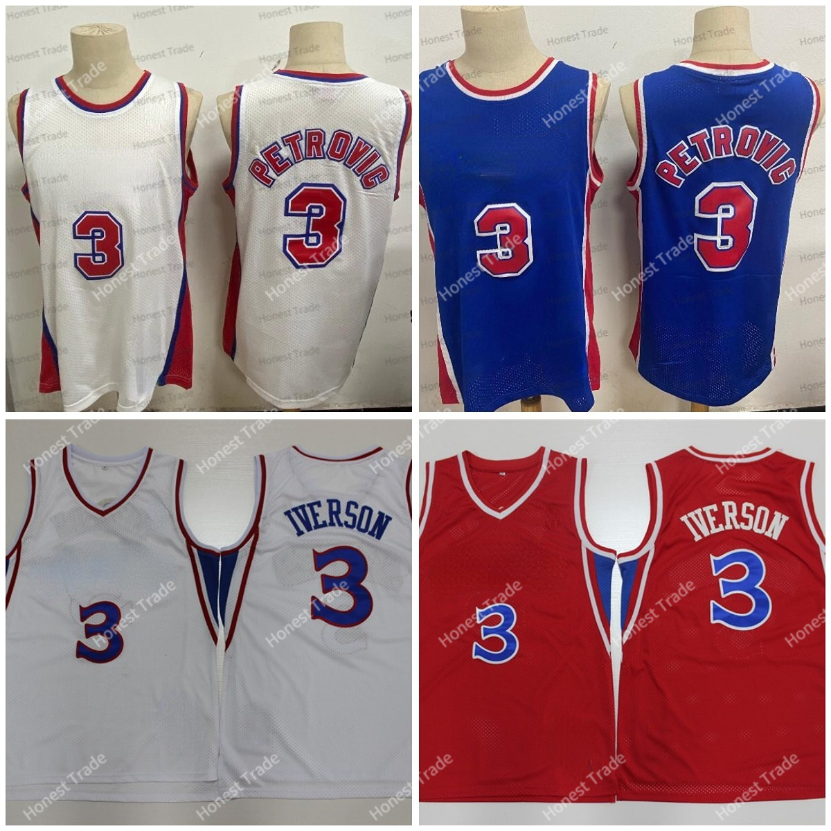 Retro 3 Allen Iverson Jersey Red 3 Drazen Petrovic Blue Mens Stitched Jerseys Classics Throwback, Men jersey
Retro 3 Allen Iverson Jersey Red 3 Drazen Petrovic Blue Mens Stitched Jerseys Classics Throwback, Men jersey