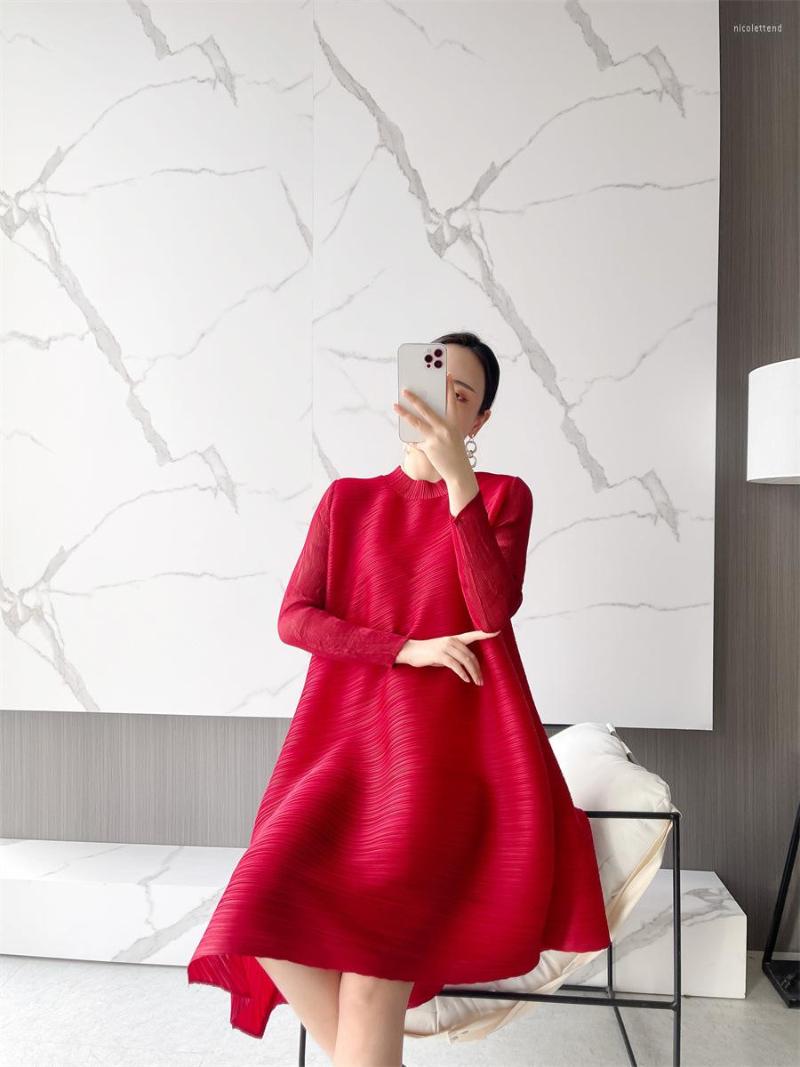 Party Dresses Miyake Pleated Women' Dress 2023 Spring A Version Is Thin And Simple Lace Sleeves Translucent Sexy Midi Skirt, Picture color
Party Dresses Miyake Pleated Women' Dress 2023 Spring A Version Is Thin And Simple Lace Sleeves Translucent Sexy Midi Skirt, Picture color