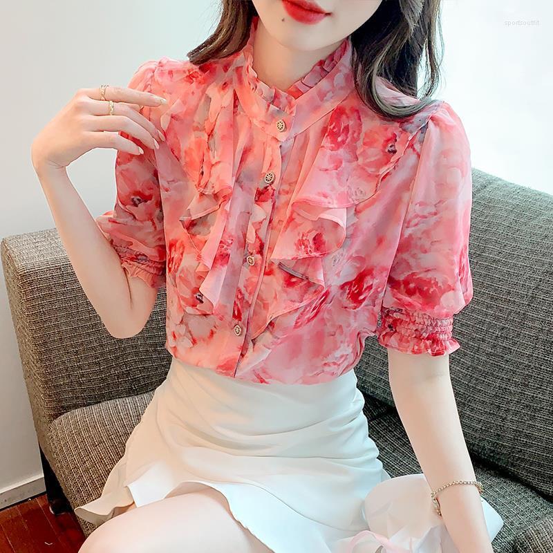 Women' Blouses Flower Chiffon Shirt Women Summer 2023 Latest Lotus Leaf Short Sleeve O Neck Printed Top Fashion Foreign Blouse Clothing, Pink
Women' Blouses Flower Chiffon Shirt Women Summer 2023 Latest Lotus Leaf Short Sleeve O Neck Printed Top Fashion Foreign Blouse Clothing, Pink