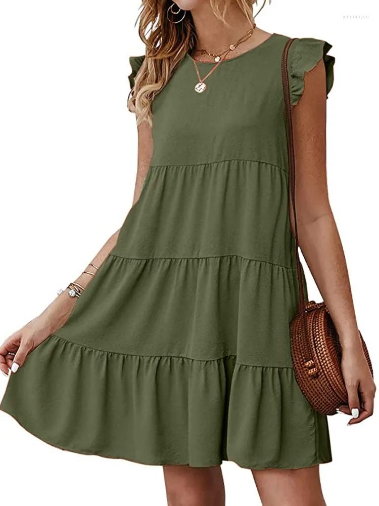 Party Dresses 2023 Summer For Women Fashion O Neck Short Sleeve Beach Loose Dress Stitching Ruffles Large Swing Casual Midi, Dark blue
Party Dresses 2023 Summer For Women Fashion O Neck Short Sleeve Beach Loose Dress Stitching Ruffles Large Swing Casual Midi, Dark blue