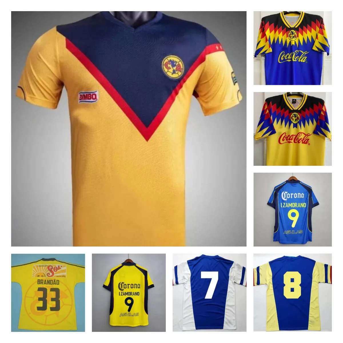 1987 1988 2001 2002 RETRO soccer Jerseys Club America LIGA MX Football Shirts MEXICO R.SAMBUEZA P.AGUILAR O.PERALTA C.DOMINGUEZ MATHEUS 94 9
1987 1988 2001 2002 RETRO soccer Jerseys Club America LIGA MX Football Shirts MEXICO R.SAMBUEZA P.AGUILAR O.PERALTA C.DOMINGUEZ MATHEUS 94 9