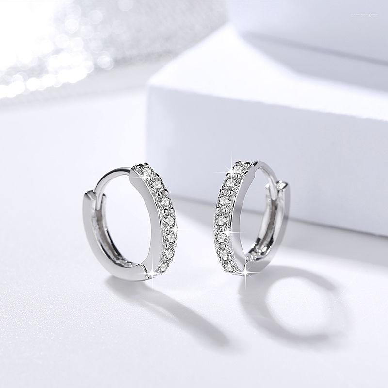Hoop Earrings 925 Sterling Silver Simple Shimmering Single Row Crystal/Zircon Hug For Women Stuck Clasp
Hoop Earrings 925 Sterling Silver Simple Shimmering Single Row Crystal/Zircon Hug For Women Stuck Clasp