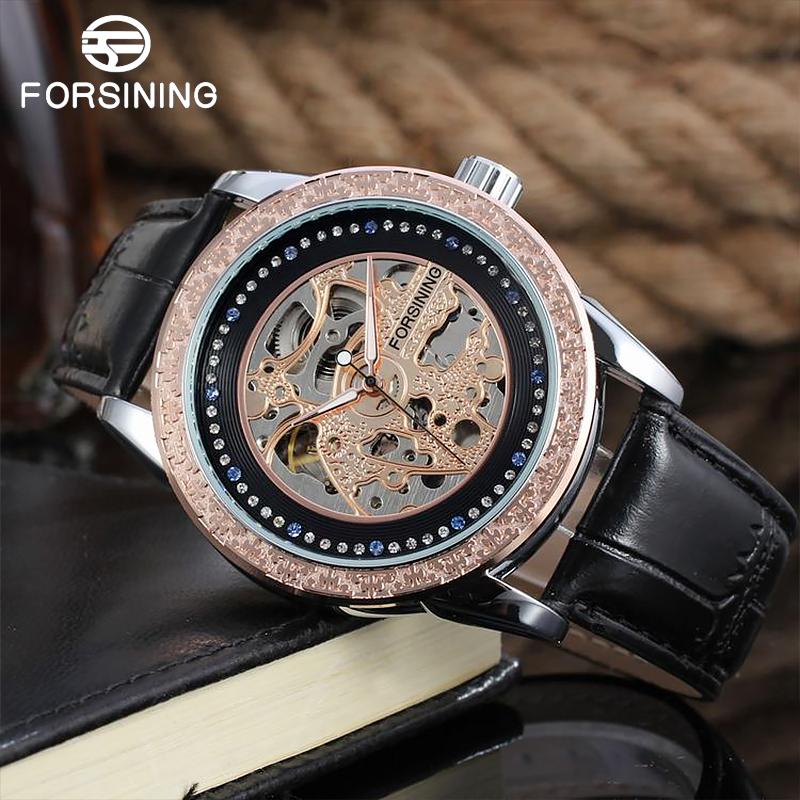 Wristwatches Men Hollow Out Automatic Watch Top Leather Diamond Mechanical Watches Male Waterproof Relogio Masculino, Rose white
Wristwatches Men Hollow Out Automatic Watch Top Leather Diamond Mechanical Watches Male Waterproof Relogio Masculino, Rose white