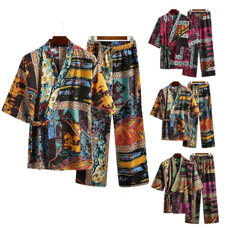 Men' Sleepwear INCERUN Men Pajamas Sets Half Sleeve V Neck Printed Lace Up Tops Cotton Pants Nightwear Kimono Yukata Suits -5XL, Blue
Men' Sleepwear INCERUN Men Pajamas Sets Half Sleeve V Neck Printed Lace Up Tops Cotton Pants Nightwear Kimono Yukata Suits -5XL, Blue