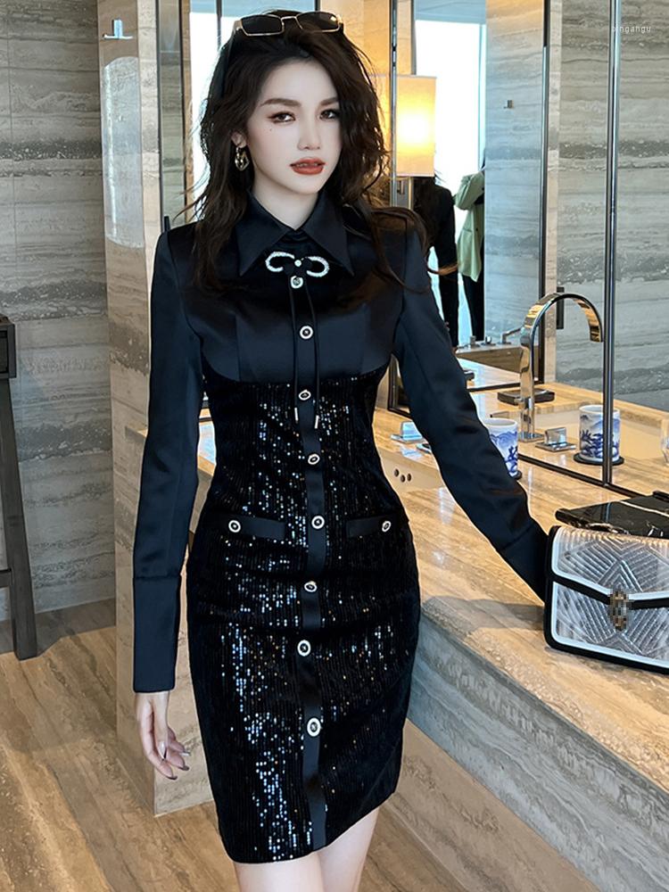 Casual Dresses Spring Autumn Fashion Women Evening Dress Temperament Formal Sparkly Sequin Black Slim Mini Party Prom Street Mujer Vestidos
Casual Dresses Spring Autumn Fashion Women Evening Dress Temperament Formal Sparkly Sequin Black Slim Mini Party Prom Street Mujer Vestidos