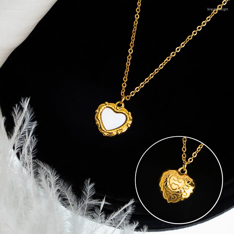 Chains ANENJERY L316 Stainless Steel Shell Lace Love Heart Necklace Women's Light Luxury Gold Color Titanium Clavicle Chain
Chains ANENJERY L316 Stainless Steel Shell Lace Love Heart Necklace Women's Light Luxury Gold Color Titanium Clavicle Chain