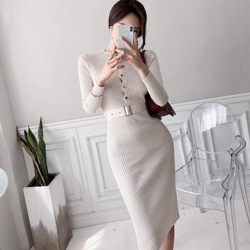 Casual Dresses Women Midi Sweater Dress Autumn Winter Fashion Button Long Sleeve Pencil Knitted Bodycon, Beige
Casual Dresses Women Midi Sweater Dress Autumn Winter Fashion Button Long Sleeve Pencil Knitted Bodycon, Beige