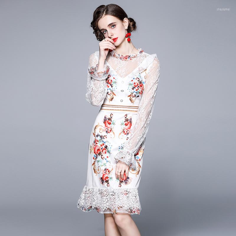 Casual Dresses 2023 Women's Fashion Summer Dress Runway Vintage O-Neck White Lace Patchwork Printing Bodycon Sexy Mermaid Party, Picture color
Casual Dresses 2023 Women's Fashion Summer Dress Runway Vintage O-Neck White Lace Patchwork Printing Bodycon Sexy Mermaid Party, Picture color