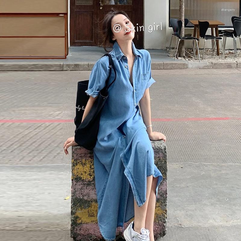Party Dresses Denim Summer 2023 Casual Vintage Single Breasted Turn-Down Collar Loose Long Dress Robe En Jeans Femme 5489
Party Dresses Denim Summer 2023 Casual Vintage Single Breasted Turn-Down Collar Loose Long Dress Robe En Jeans Femme 5489