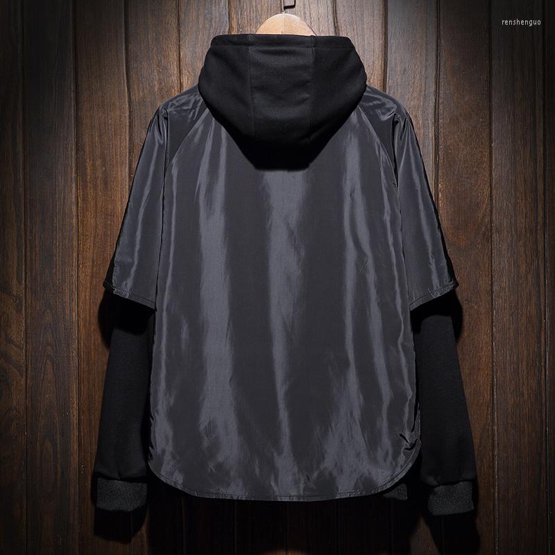Men's Hoodies Autmn Hooded Sweatshirts Men Fake Two Pieces Solid Elastic Windbreaker Pocket Jackets Coats Casual Fashion, Black
Men's Hoodies Autmn Hooded Sweatshirts Men Fake Two Pieces Solid Elastic Windbreaker Pocket Jackets Coats Casual Fashion, Black