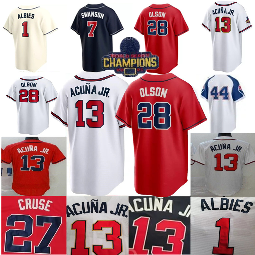 Top Quality 2023 28 Matt Olson Jersey Freddie Freeman Dansby Swanson 13 Ronald Acuna Jr. Ozzie Albies Mike Soroka 27 Riley Custom -4XL Baseball Jerseys, Colour
Top Quality 2023 28 Matt Olson Jersey Freddie Freeman Dansby Swanson 13 Ronald Acuna Jr. Ozzie Albies Mike Soroka 27 Riley Custom -4XL Baseball Jerseys, Colour
