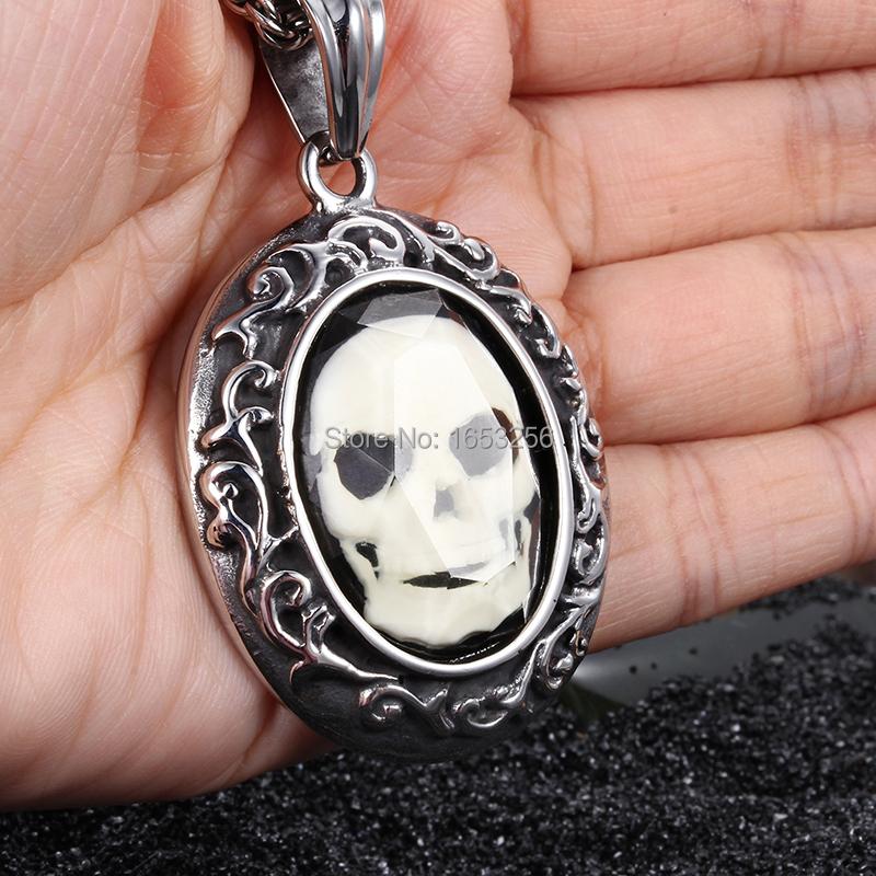 Chains Men's Cool Gifts Jewelry Stainless Steel Large Gothic Biker Skull Oval Pendant Necklace 22" Rope ChainChains
Chains Men's Cool Gifts Jewelry Stainless Steel Large Gothic Biker Skull Oval Pendant Necklace 22" Rope ChainChains