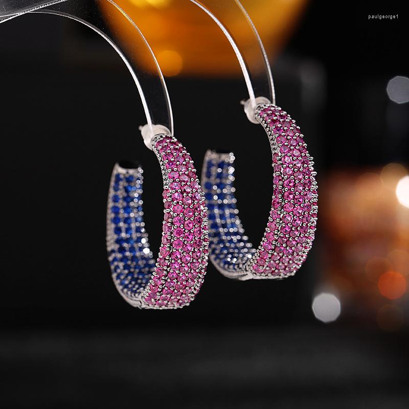 Hoop Earrings Temperament Fashion Luxury Colorful Zircon C-shaped Silver Needle Ladies Jewelry
Hoop Earrings Temperament Fashion Luxury Colorful Zircon C-shaped Silver Needle Ladies Jewelry