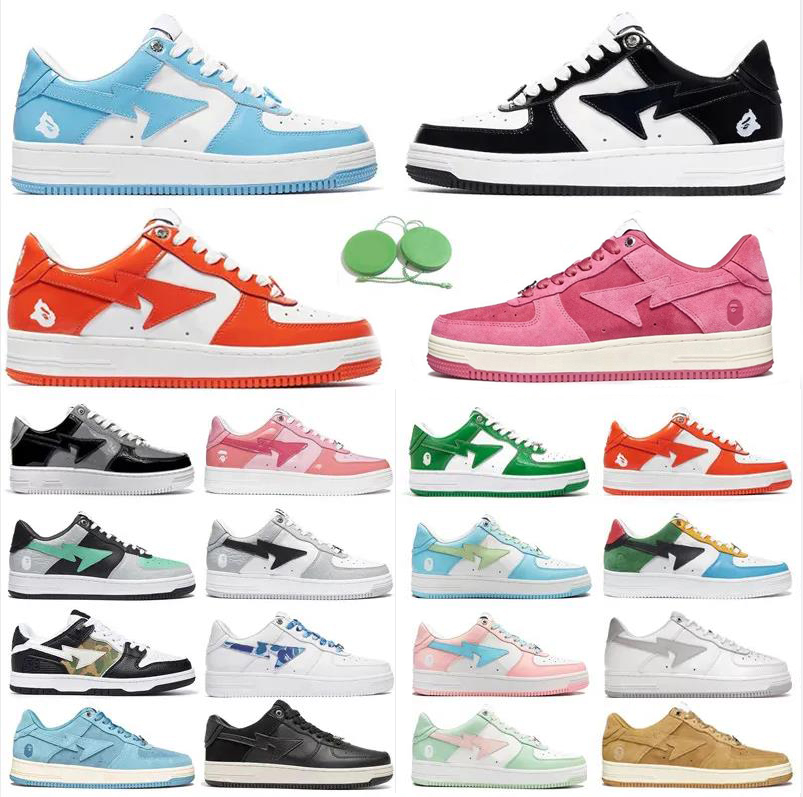 Running Shoes Bapestas BapeSta Baped Ape Men Patent Blue Orange Green Black White Pastel Camo Beige Suede Leather Mens Trainers Sports Sneakers Platform Shoe 36-45, Color#22
Running Shoes Bapestas BapeSta Baped Ape Men Patent Blue Orange Green Black White Pastel Camo Beige Suede Leather Mens Trainers Sports Sneakers Platform Shoe 36-45, Color#22