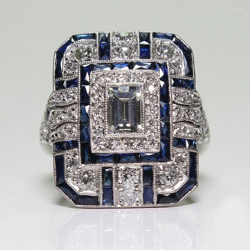 Wedding Rings Vintage Blue Green Cubic Zircon Ring Men Geometric Square Crystal For Women Lady Big Gem Stone Party Gifts Jewelry
Wedding Rings Vintage Blue Green Cubic Zircon Ring Men Geometric Square Crystal For Women Lady Big Gem Stone Party Gifts Jewelry