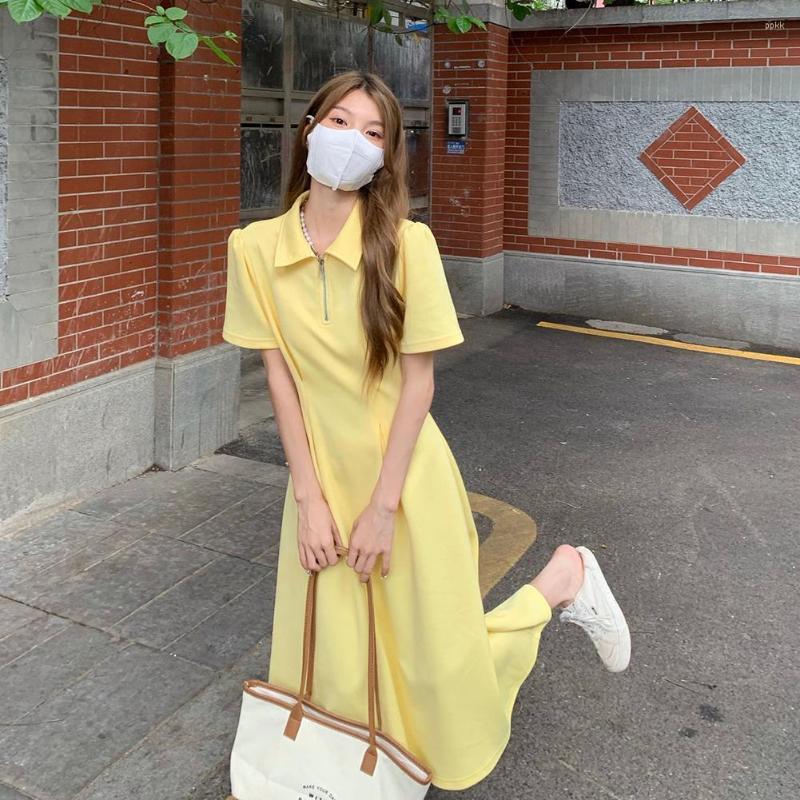 Skirts 2023 Design Women Polo Slim Fit Dress Solid Color Short Sleeve High Waist Student Vacation, Yellow
Skirts 2023 Design Women Polo Slim Fit Dress Solid Color Short Sleeve High Waist Student Vacation, Yellow