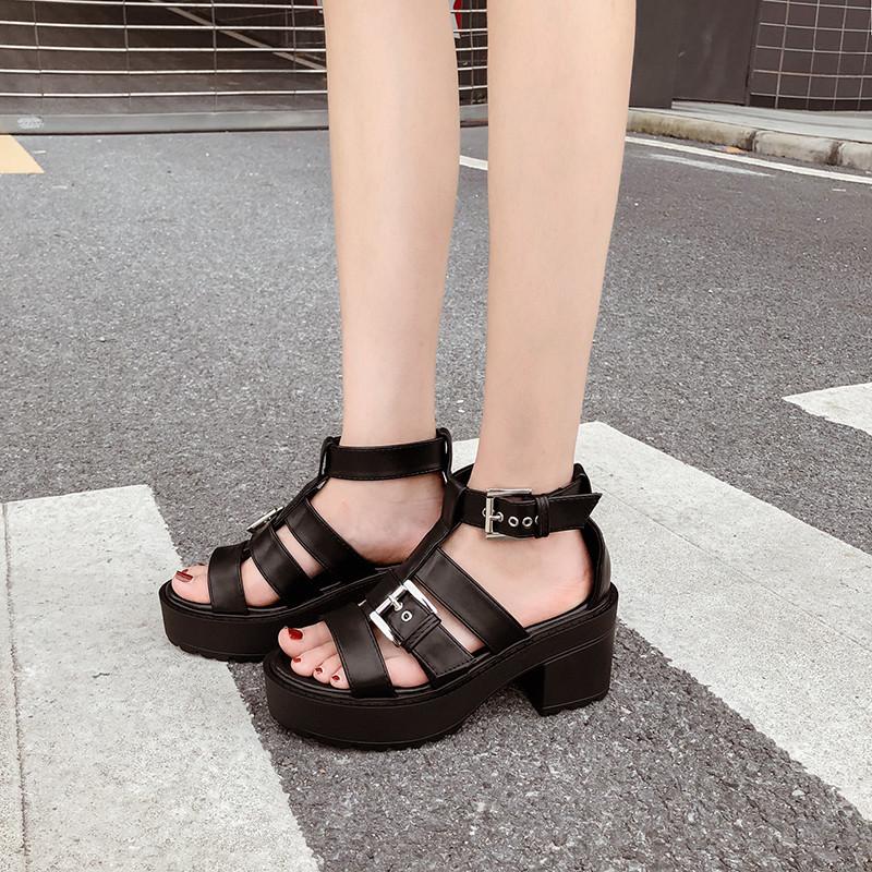 Sandals YMECHIC Chunky Heel Gothic Gladiator Women Platform Punk Shoes 2023 Summer T-buckle Female Fashion Drop Ship, Black
Sandals YMECHIC Chunky Heel Gothic Gladiator Women Platform Punk Shoes 2023 Summer T-buckle Female Fashion Drop Ship, Black