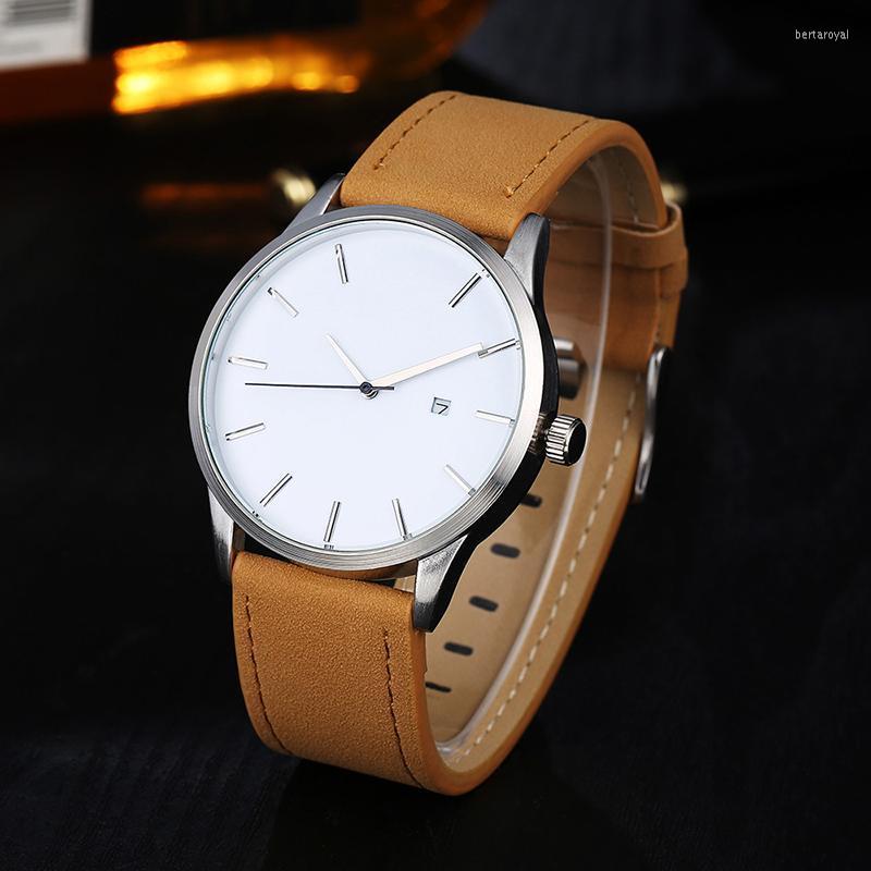 Wristwatches Simple Minimalist Watch Fashion Quartz Auto Date Men Watches Sports No Logo Relogio Masculino Montres HommeWristwatches Bert22, 0013brownwhite
Wristwatches Simple Minimalist Watch Fashion Quartz Auto Date Men Watches Sports No Logo Relogio Masculino Montres HommeWristwatches Bert22, 0013brownwhite