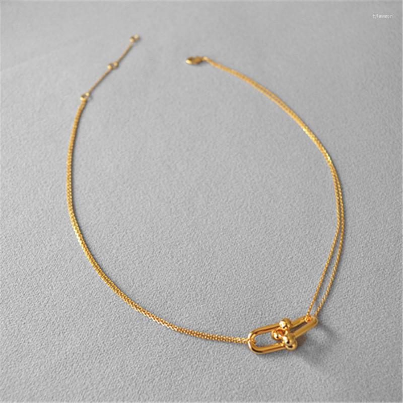 Pendant Necklaces INS Cold Wind Heroine The Same Style U-word Double Buckle Necklace Adjustable Size
Pendant Necklaces INS Cold Wind Heroine The Same Style U-word Double Buckle Necklace Adjustable Size