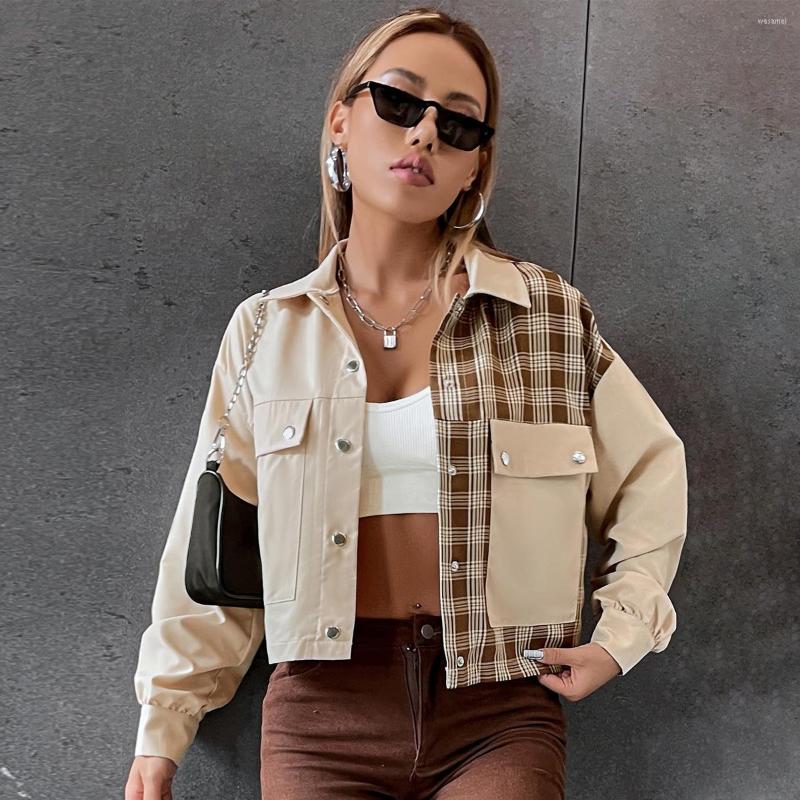 Women' Jackets 2023 Fashion Spring Autumn Casual Short Loose Single Breasted Women Plaid Lapel Jacket Office Lady Long Sleeve, Khaki
Women' Jackets 2023 Fashion Spring Autumn Casual Short Loose Single Breasted Women Plaid Lapel Jacket Office Lady Long Sleeve, Khaki