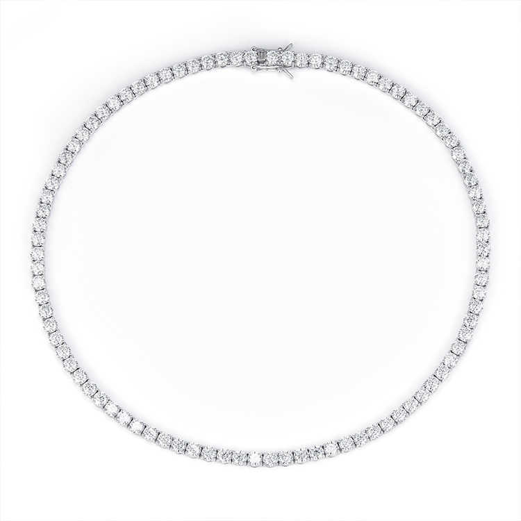 Hotsale Rts Pass Dia Tester Iced Out 2mm--5mm Tennis Necklace Sier Round Cut Moissanite Jewelry Chain