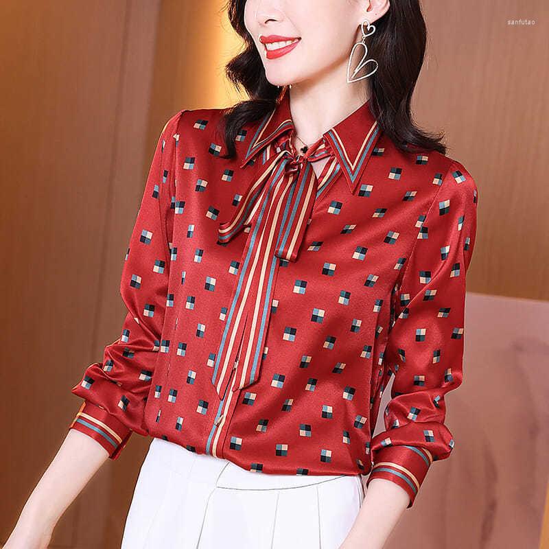Women' Blouses Casual Blouse Female 2023 Temperament Bow Heavy Satin Silk Shirt Women' Fashion Long Sleeve Mulberry Top, Red
Women' Blouses Casual Blouse Female 2023 Temperament Bow Heavy Satin Silk Shirt Women' Fashion Long Sleeve Mulberry Top, Red