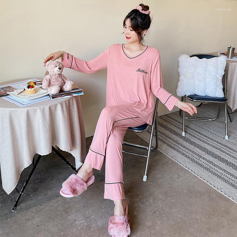 Women's Sleepwear Women 2PCS Stripe Pajamas Sets Sexy V-Neck Cotton Pyjamas Suit Loose Print Letter Nightwear Spring Home Clothes, Pink
Women's Sleepwear Women 2PCS Stripe Pajamas Sets Sexy V-Neck Cotton Pyjamas Suit Loose Print Letter Nightwear Spring Home Clothes, Pink