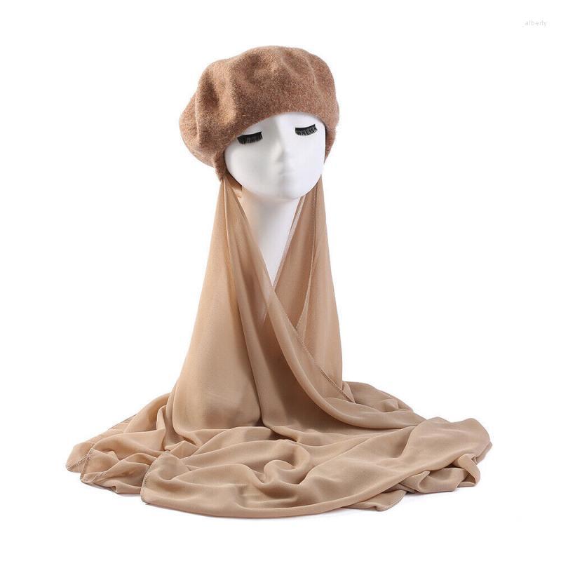 Ethnic Clothing Solid Color Chiffon Scarf Shawls With Beret Hats Muslim Women Hijab Caps Instant Hijabs Kerchief Bonnets Islamic Veil
Ethnic Clothing Solid Color Chiffon Scarf Shawls With Beret Hats Muslim Women Hijab Caps Instant Hijabs Kerchief Bonnets Islamic Veil